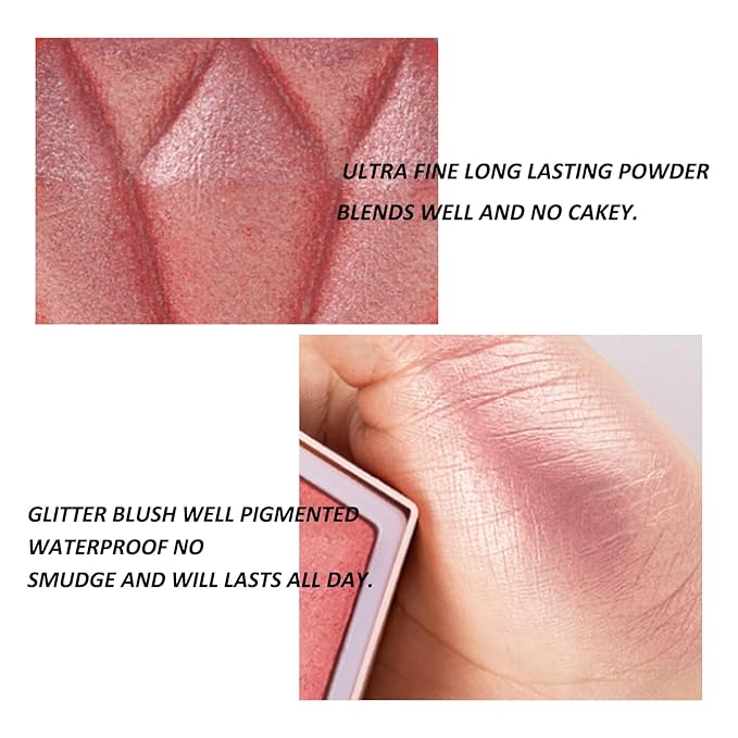 Boobeen Highlighter Makeup Palette, Baked Highlighter Bronzer Powder Palette, Shimmer Illuminator Contour Highlighter Powder for Face, Pearl Shine Shades Waterproof Long Lasting-Velvo Beauty