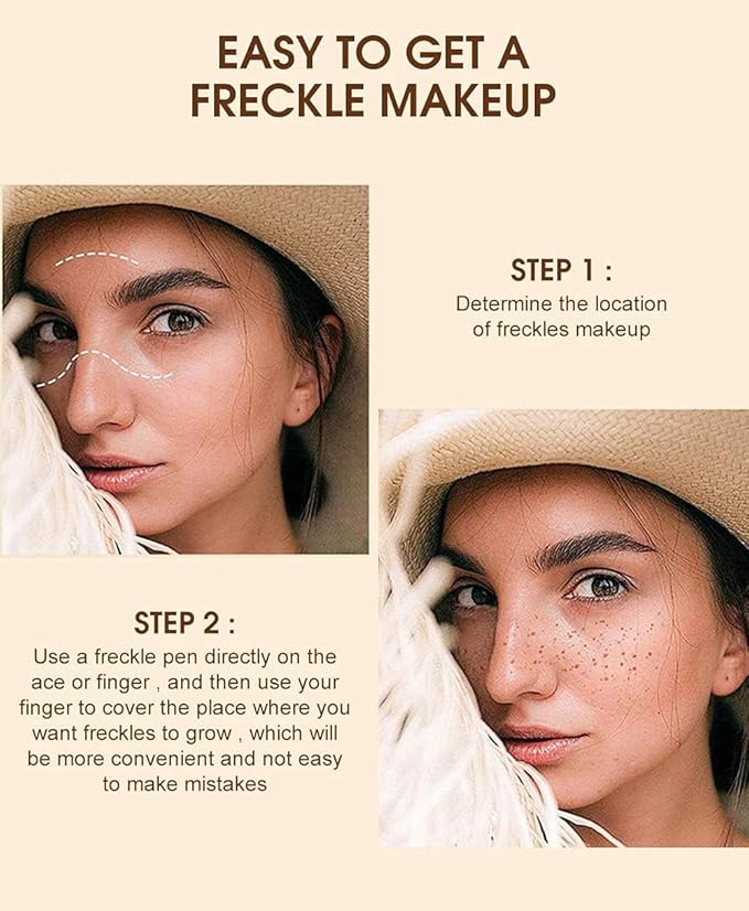 Freckle Pen Waterproof 2 Colors,Natural Lifelike Faux Face Freckle Makeup Pen,Magic Freckle Color,Waterproof Longlasting Soft Small Sopt Pen,For Natural Effortless Sunkissed Skin Makeup(2packs)-Velvo Beauty