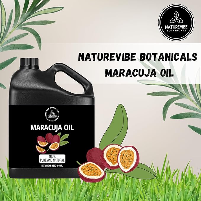 Naturevibe Botanicals Maracuja Oil 32 Ounces | 100% Pure and Natural | Great for Skin Care and Hair Care-Velvo Beauty