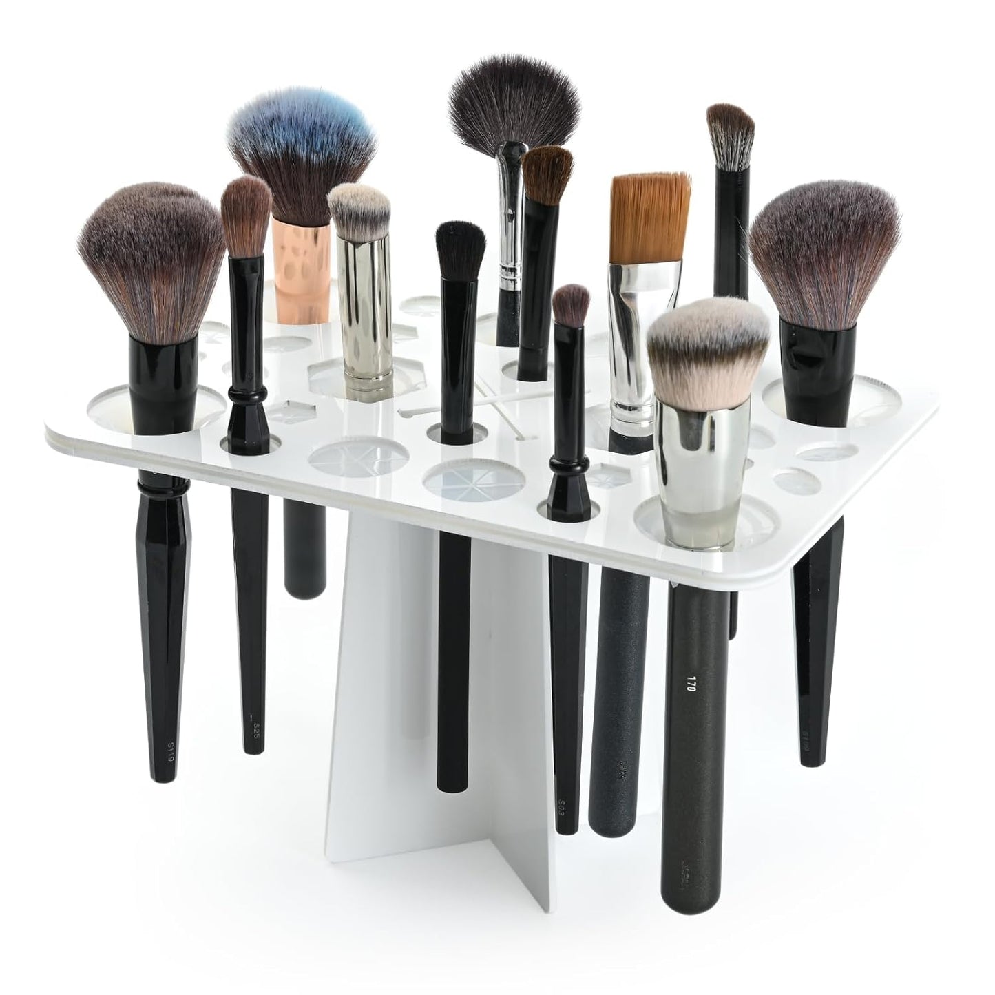 Makeup Brushes Drying Rack, Brushes Dryer, Collapsible 28 Slot Acrylic Brush Holder Stand Tree Tray Support Display for Makeup Artist Acrylic Nail Brushes Makeup Lovers-Velvo Beauty