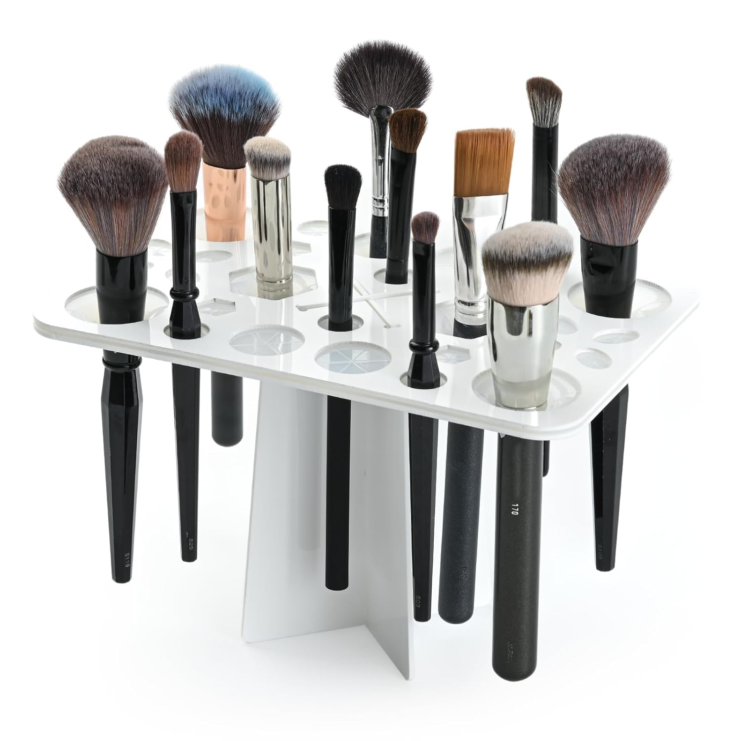 Makeup Brushes Drying Rack, Brushes Dryer, Collapsible 28 Slot Acrylic Brush Holder Stand Tree Tray Support Display for Makeup Artist Acrylic Nail Brushes Makeup Lovers-Velvo Beauty