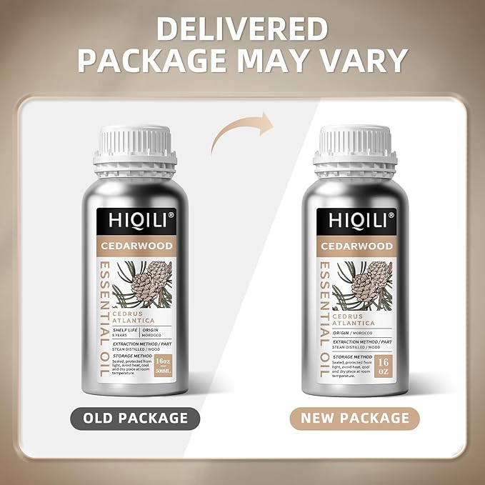 HIQILI 16 Fl Oz Cedarwood Essential Oil, Pure Natural Cedarwood Oil for Hair, Diffuser, Aromatherapy - 500ML-Velvo Beauty