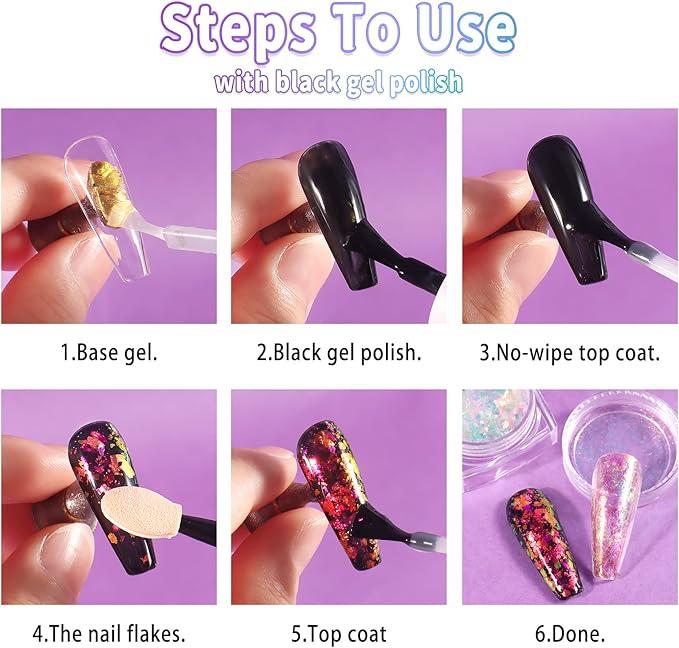 Allstarry 4 Colors Chameleon Flakes, Premium Sparkle Colorshift Pigment Powder for Epoxy Resin Slime Tumbler Making DIY Project Scrapbook Makeup Nail Art Paint Decoration-Velvo Beauty