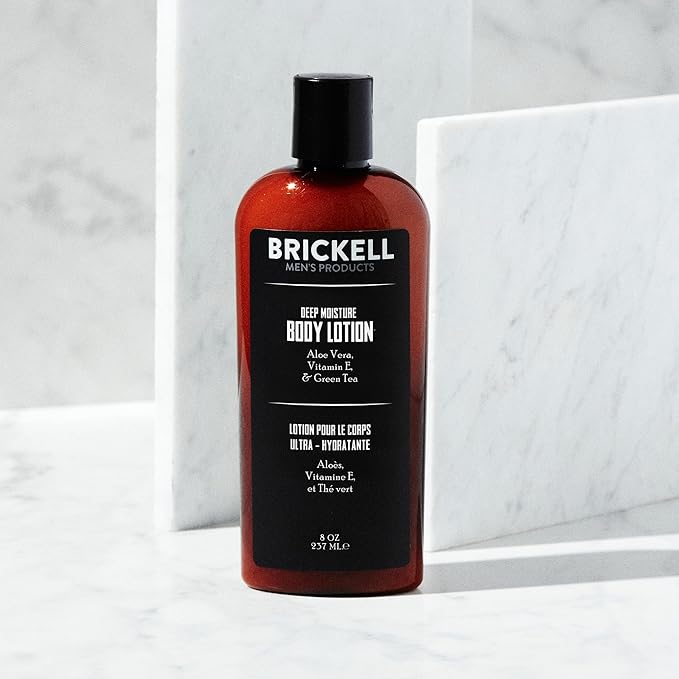 Brickell Men's Deep Moisture Body Lotion for Men, Natural and Organic Protects and Hydrates Dry Skin, 8 Ounce, Scented-Velvo Beauty