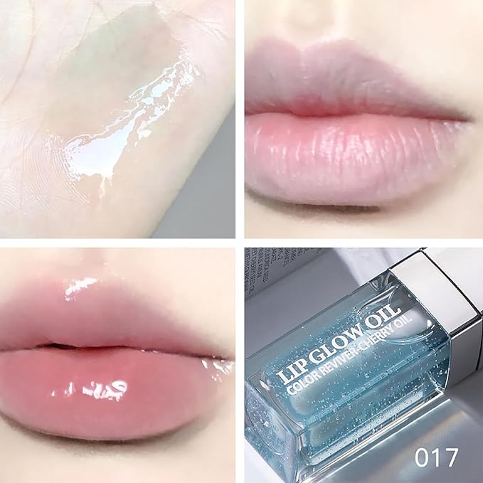 Hydrating Lip Glow Oil, Lip Oil Gloss Transparent Toot Tinted Nourishing Long Lasting Repairing Lightening Lip Lines (ALOE) 0.2 OZ-Velvo Beauty