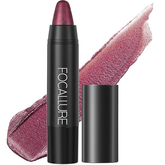 FOCALLURE Ultra Chic Metallic Lipstick,Rich Vitamin E Lip Crayon,Lightweight Shinning Color without Drying or Fading,Long Lasting Lips Makeup,#30 Flame-Velvo Beauty