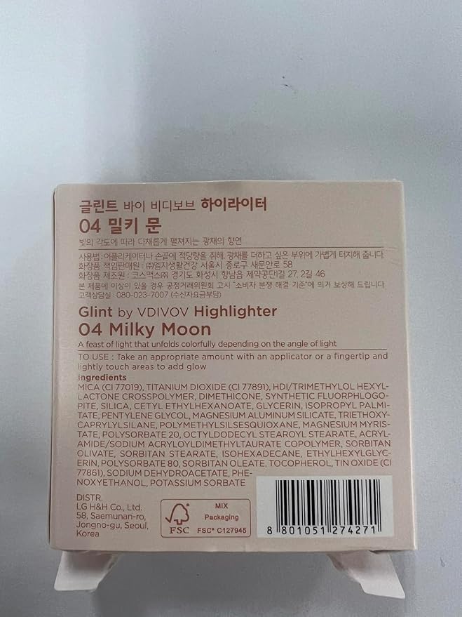 Glint Dewy Highlighter (Milky Moon, 0.17oz) - Luminous Glow, Infused with Micropearls, Shiny Illuminator. Rich Pigment & Silky Touch, Korean Makeup.-Velvo Beauty