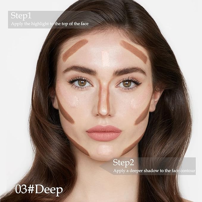 Boobeen Highlight and Contour Stick Dual-ended Contouring Cream Makeup Pencil Kit, Long Lasting & Waterproof Face Bronzer and Highlighter Makeup Stick Shadow Pen, Pack of 1-Velvo Beauty