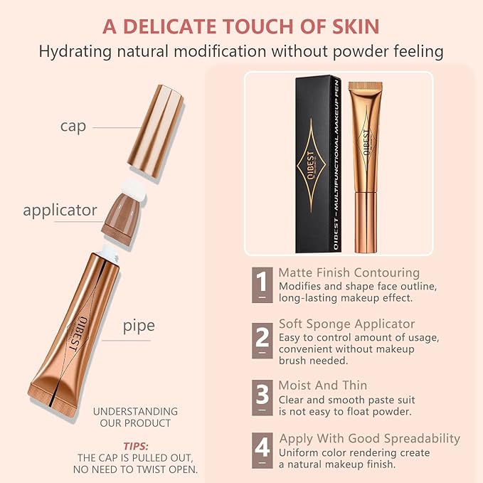 Liquid Contour Beauty Wand Set,Blush Liquid Contour Stick Highlighter Makeup With Cushion Applicator,Long Lasting Smooth Natural Matte Finish,Lightweight Blendable Super Silky Cream Sticks (01#03#05)-Velvo Beauty
