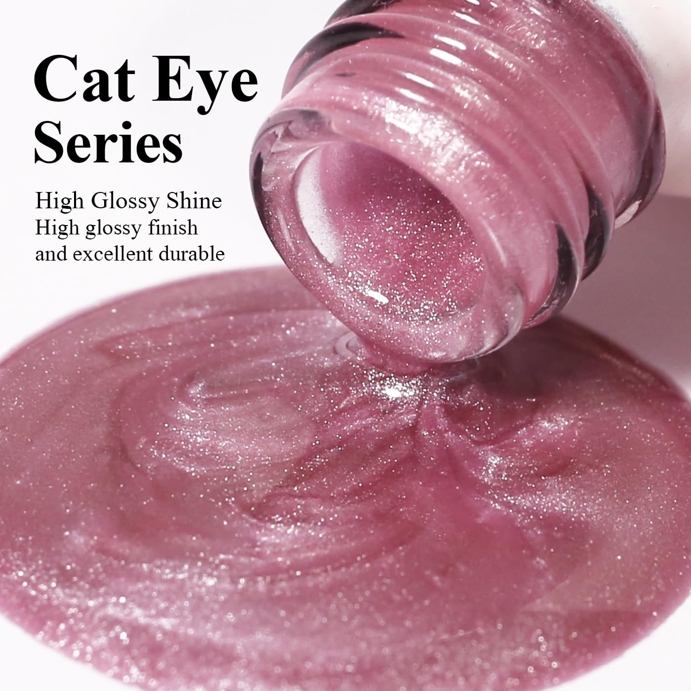 Imtiti Cat Eye Gel Nail Polish, Light Pink Holographic Magnetic Crystal Nail Gel Polish With Magnet Glittery Galaxy Spring Summer Kit Soak Off UV Led 10ML-Velvo Beauty