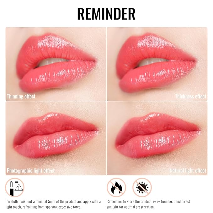Oulac Watermelon Pink Lipstick - Moisturizing Lip Stick Glossy Tinted Lip Balm, Sheer Shine Juicy Finish, Lightweight and Hydrating Formula for Dry Lip Care, Vegan 2.2g/0.07oz (11)-Velvo Beauty