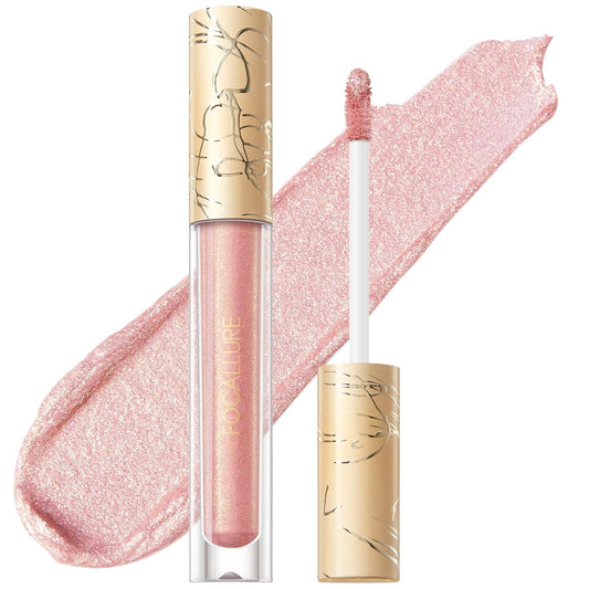 FOCALLURE Metallic Liquid Lipstick,Non Stick Cup Lip Gloss,High Impact Lip Color with Transfer-proof Wear,Long Lasting & Waterproof Lipstick Makeup for Women,PK03 Candy Castle-Velvo Beauty