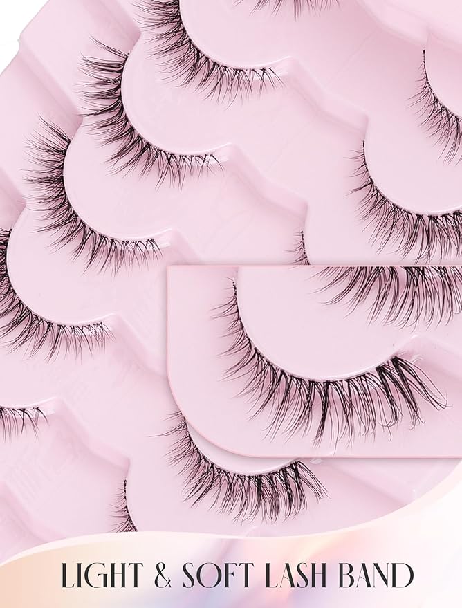 Lashes Natural Look False Lashes Wispy Lashes Fake Eye Lashes Strip Lashes Natural Eyelashes Wispy Natural Lashes UP24-Velvo Beauty
