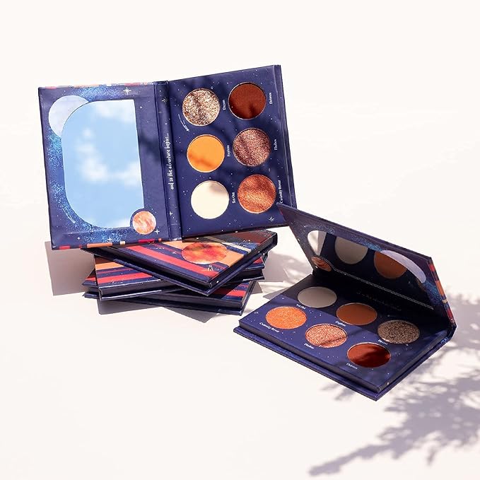 READY TO SHINE Mars Voyage Small Eyeshadow Palette with 6 Highly Pigmented Matte, Frost, and Shimmer Pocket-Sized Mini Travel Eyeshadows-Velvo Beauty