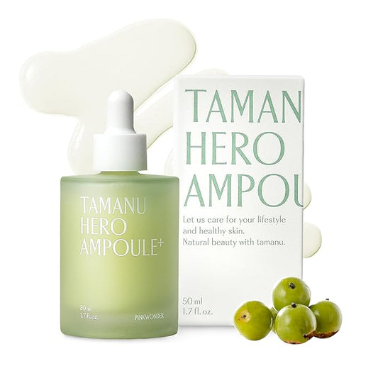 PINKWONDER Tamanu Hero Ampoule⁺ 1.69oz (50ml), 50,000ppm Tamanu Oil for Soothing-Velvo Beauty