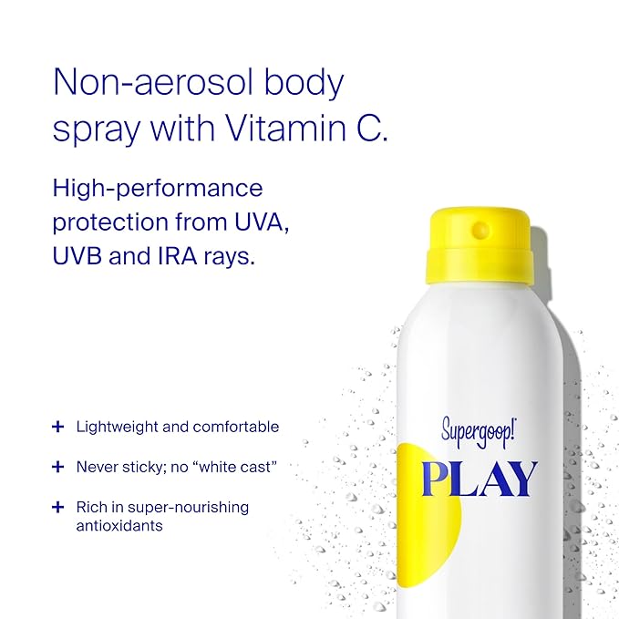 Supergoop! PLAY SPF 50 Antioxidant Body Mist w/Vitamin C - 3 fl oz, 2 Pack - Broad Spectrum Sunscreen Spray - Great for Active Days-Velvo Beauty