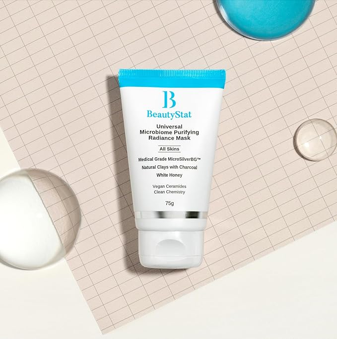 BeautyStat Universal Microbiome Purifying Radiance Mask, Cleansing Mask to Help Dimish Appearance of Pores + Purify Skin with Natural Clays (2.5 oz)-Velvo Beauty