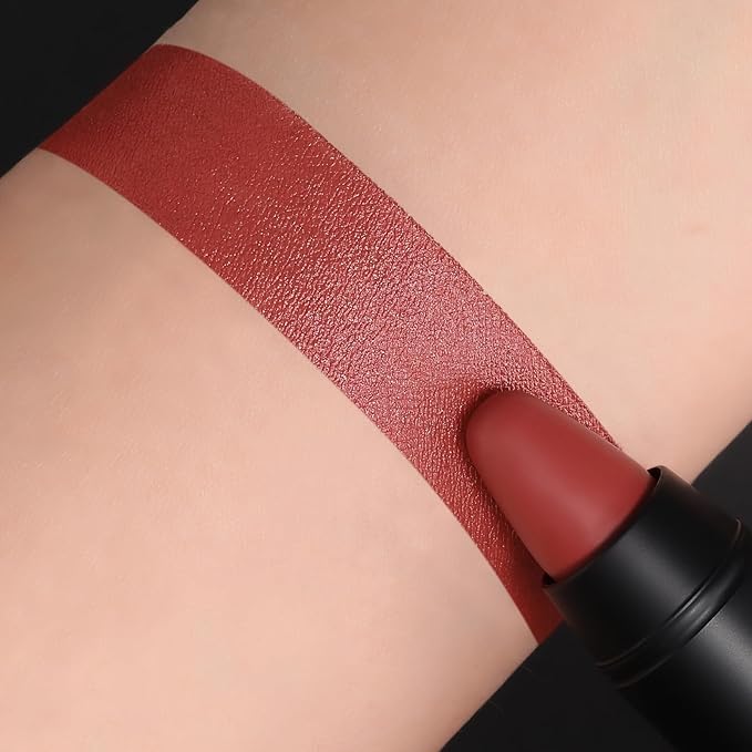 FOCALLURE Ultra Chic Matte Lipstick,Rich Vitamin E Lip Crayon,Lightweight Matte Color without Drying or Fading,Long Lasting Waterproof Lips Makeup,CRIMSON-Velvo Beauty