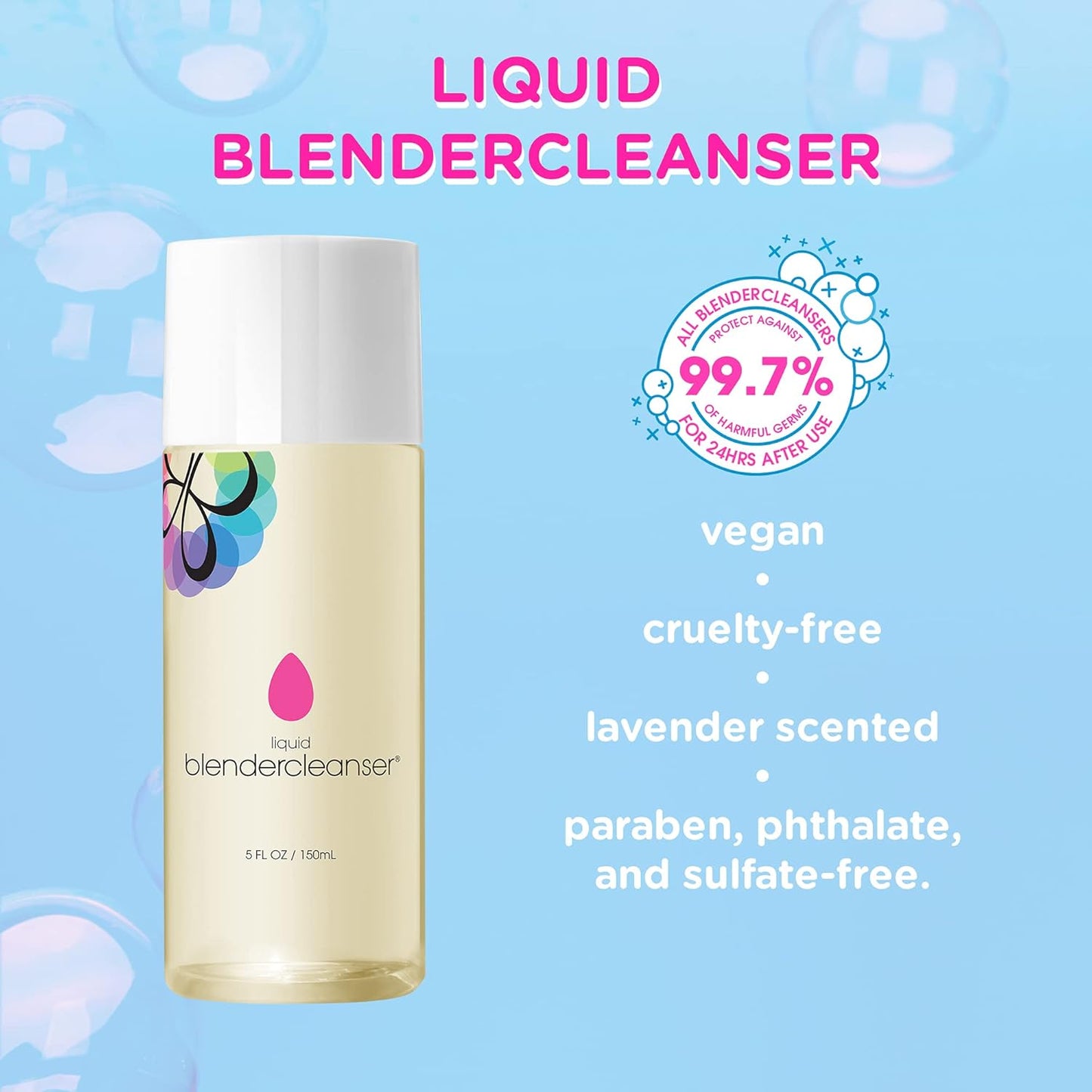 BEAUTYBLENDER Liquid BLENDERCLEANSER for Cleaning Makeup Sponges, Brushes & Applicators, 3 oz. Vegan, Cruelty Free and Made in the USA-Velvo Beauty
