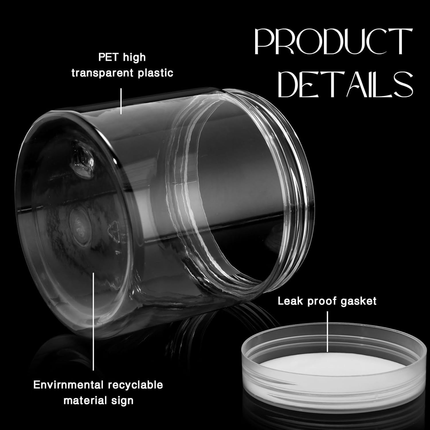 SATINIOR 100 Pcs Plastic Jars with Lids Small Containers Lids Wide Mouth Small Plastic Containers for Lotion Cream Rhinestones Body Butters Travel Storage(8 oz, Clear)-Velvo Beauty