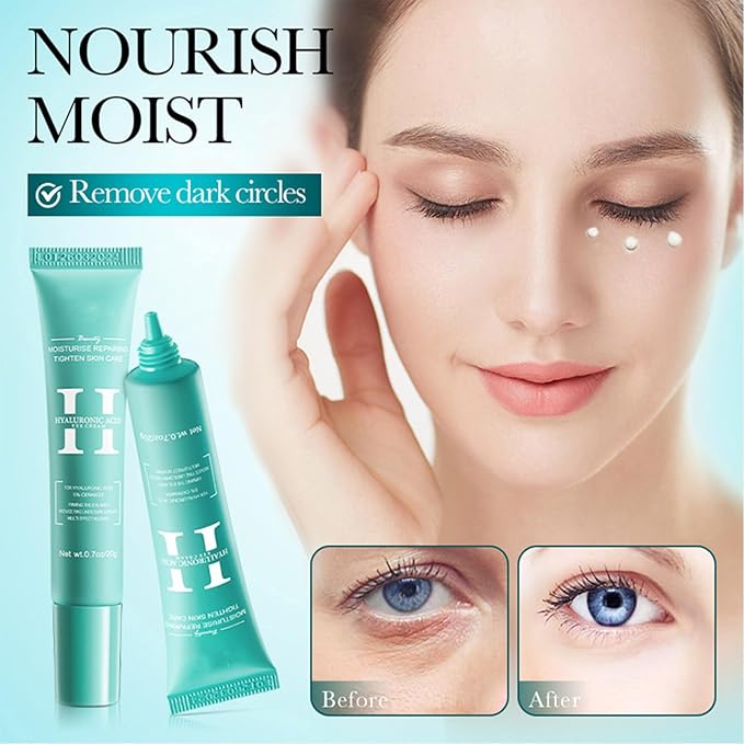 2 PCS Hyaluronic Acid Repair Eye Cream for Dark Circles,Bags Under and Puffiness,Eye Wrinkle Firming Cream Moisturise Repairing Thghten Eye Skin Care-Velvo Beauty