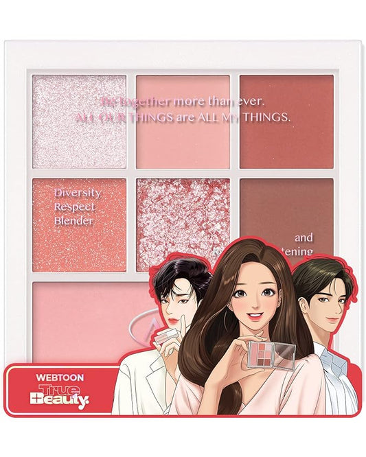 AMTS x True Beauty Edition - Some Love EyeShadow Makeup Palette | Matte Shimmer Metallic, Long Lasting, Cheek blush, All My Things, K Beauty, Pink Gold makeup-Velvo Beauty