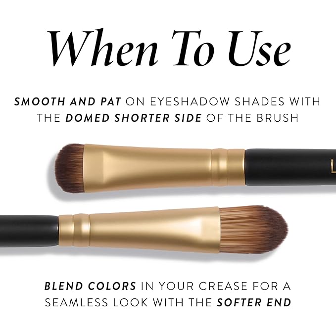 LAURA GELLER NEW YORK Dual-Ended Eyeshadow Brush - Domed Shader & Blending Brush for Baked and Pressed Eyeshadow Application - All Over Eye Makeup Brush-Velvo Beauty