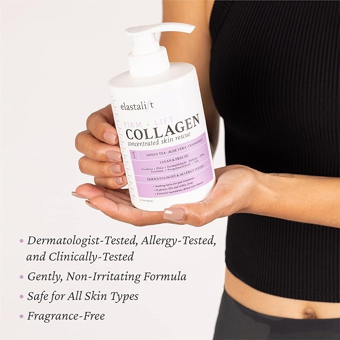 Elastalift Collagen Cream Skin Care Face Lotion & Body Lotion | Fragrance Free Skin Tightening Cream Collagen Firming Lotion Body Moisturizer For Crepey Skin, Stretch Marks, & Cellulite, 15 Fl Oz-Velvo Beauty
