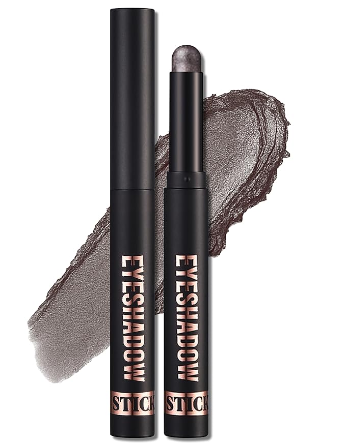 Erinde Shimmer Cream Eyeshadow Stick, Long Lasting Metallic Eye Shadow Sticks, Waterproof Creamy Glitter Eyeshadow Pencil, High Pigmented Blendable Neutral Eye Makeup, 22 Dark Taupe Shimmer-Velvo Beauty