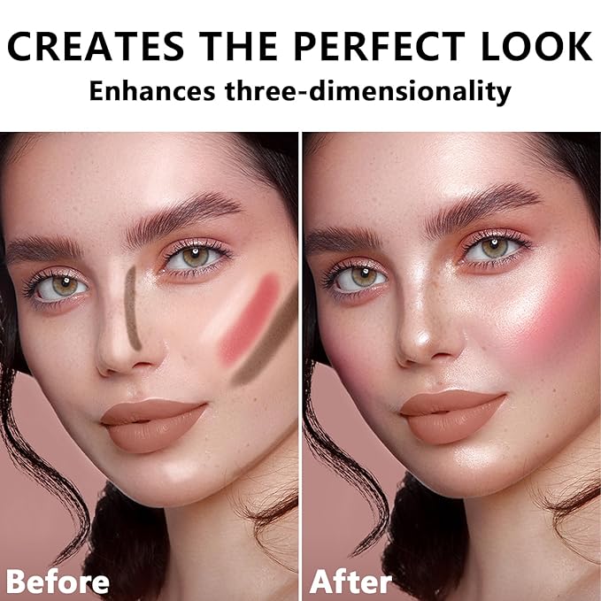3 Pcs Contour Stick, Highlighter Stick, Blush Stick, Cream Contour Kit with Contour Brush, Create Face Contour, Non-greasy, Waterproof Long-lasting Effect for Women (2+5+6,LIGHT MEDIUM)-Velvo Beauty