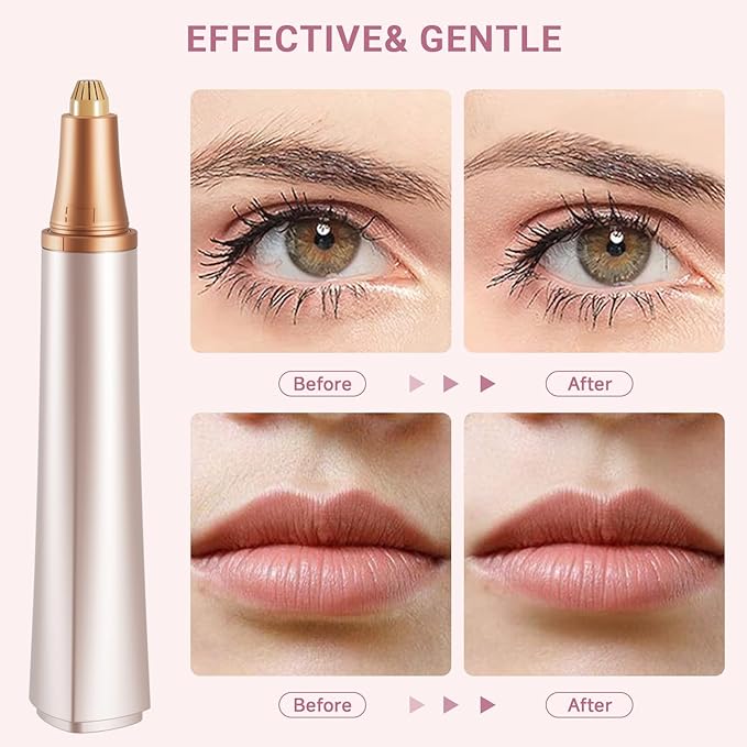 Electric Eyebrow Trimmer, 3 in 1 Facial Hair Remover for Women, Waterproof Rechargeable Hair Shaver for Face Eyebrow Leg Bikini Nose, Painless Facial Razor Epilators with 3 Guide Combs-Velvo Beauty