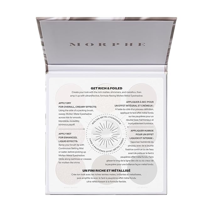 Morphe Rich & Foiled Artistry Palette - Foil-Effect Smokey Eyeshadow Palette with Matte, Shimmer & Foil Finishes - Rose, Brown & Silver Eyeshadow with Luminous Payoff - Going Platinum (0.35 oz)-Velvo Beauty