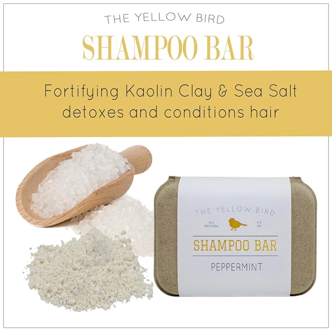 The Yellow Bird Solid Bar Shampoo Soap. Grapefruit, Rosemary, and Lavender. Mild Natural and Organic Ingredients. Sulfate Free. Gentle Scalp + Hair Care-Velvo Beauty