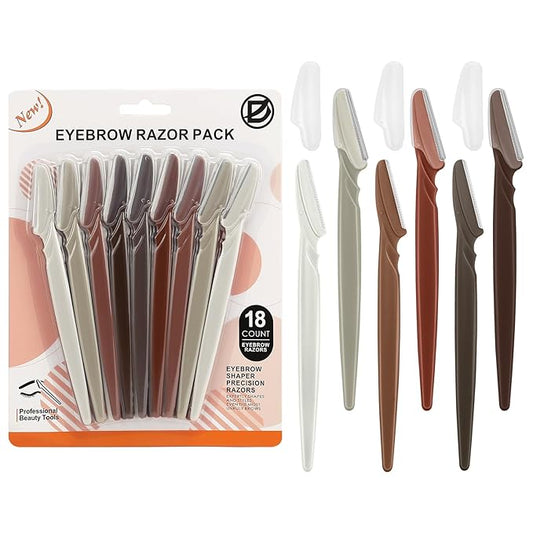 D Dermaplane Razor for Women Face - 18PCS Face Razors for Women - Eyebrow Razor with Precision Cover - Dermaplaning Tool for Face - Face Shaver for Women - Facial Hair Removal for Women - Neutral-Velvo Beauty