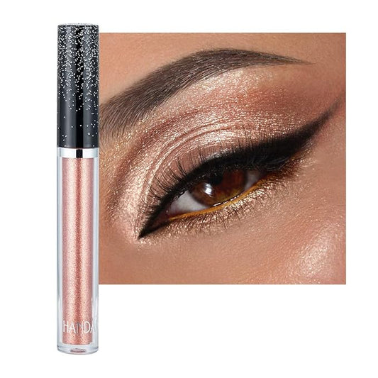 Glitter Eyeshadow Shimmer Long Lasting Effect Shiny Pigment Eyeshadow Glow Eye Makeup (Light Brown)-Velvo Beauty