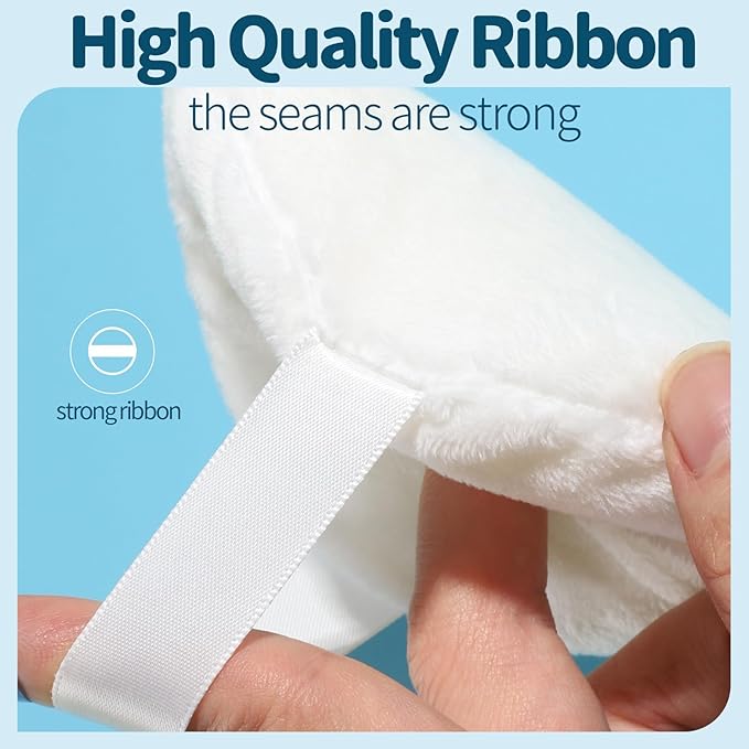 Teenitor 2pcs Powder Puff, 4.13 Inch Powder Puff for Body Powder, Body Powder Puff Large Powder Puff Loose Powder Puffs Soft Velour Body Powder Puff and Container White-Velvo Beauty