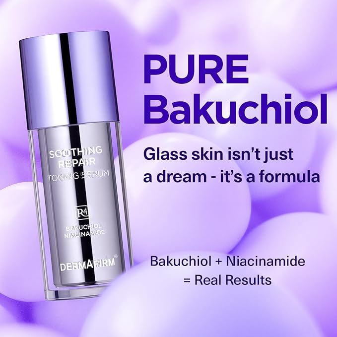 DERMAFIRM Bakuchiol Retinol Serum for Glass Skin with Niacinamide & Peptides | Daily Korean Skin Care for Sensitive Skin | Soothing Repair Toning Serum R4 for Glass Skin-Velvo Beauty