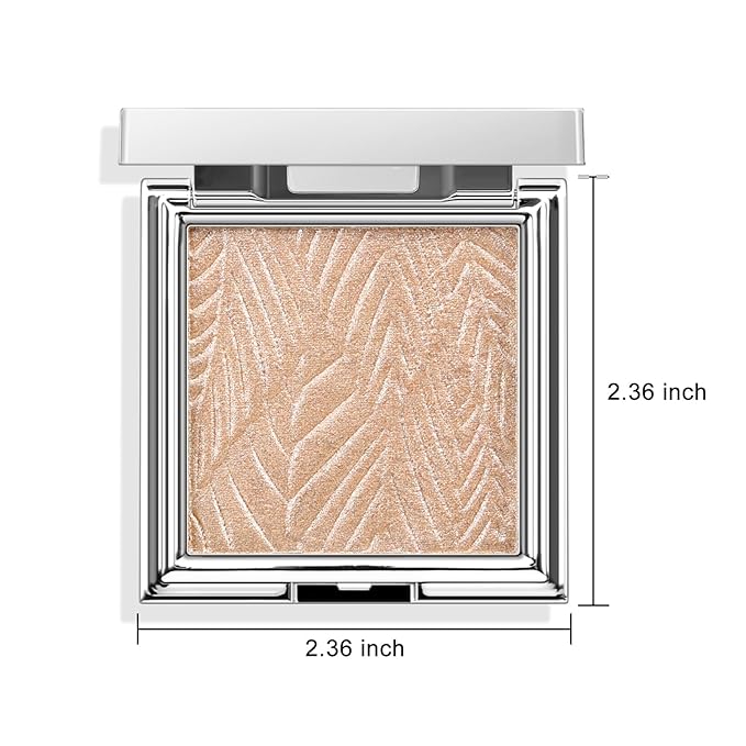 Boobeen Highlighter Makeup Highlighter Powder Palette, Shimmer Illuminator Highlight Contouring Palette Come with Mirror, Long Lasting Glow Defining the Face and Body-Velvo Beauty