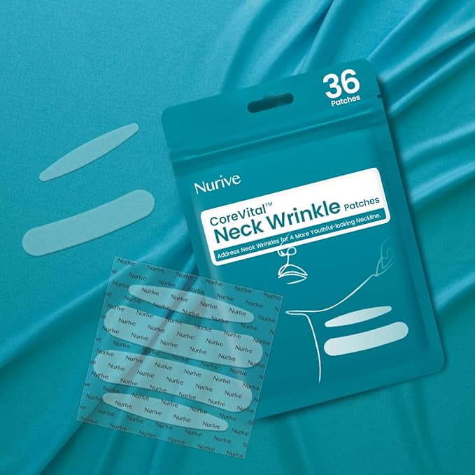 Advanced Wrinkle Patches 60ct Smile Line, Frown Line Wrinkle Patches for Facial Korean Skin Care Face Wrinkle Tape Invisible Overnight with Retinol & Collagen (Medium (Neck))-Velvo Beauty