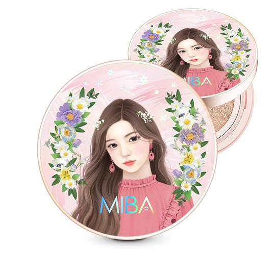 MIBA Ion Calcium Foundation Double Cushion RX 25 g / 0.88 oz Big Cushion SEASON 2 Long Lasting Effect for Dewy Skin. Skin moisturizing. Skin tightening relief. Fine coverage. Smooth adhesion (No 21)-Velvo Beauty