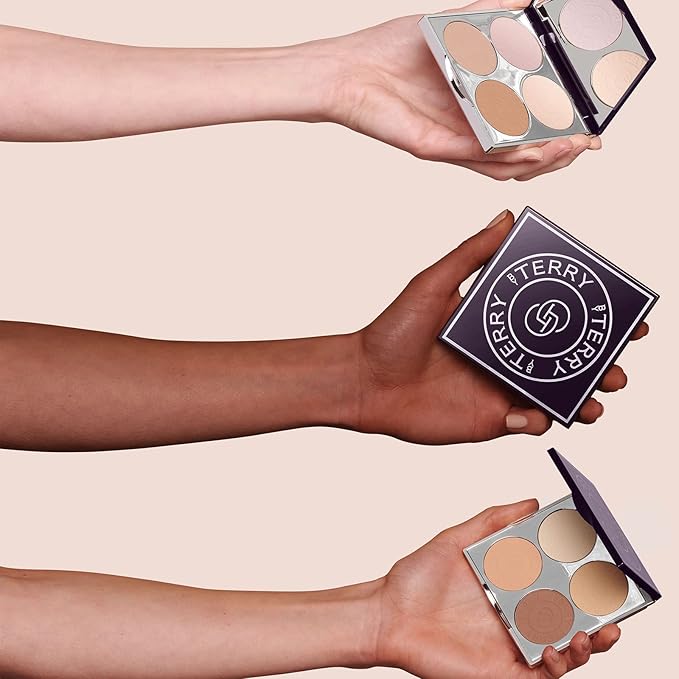 By Terry Hyaluronic Hydra-Powder Palette, 4-Shade, Vegan Contour Palette For Flawless & Matte Complexion, Medium to Warm-Velvo Beauty