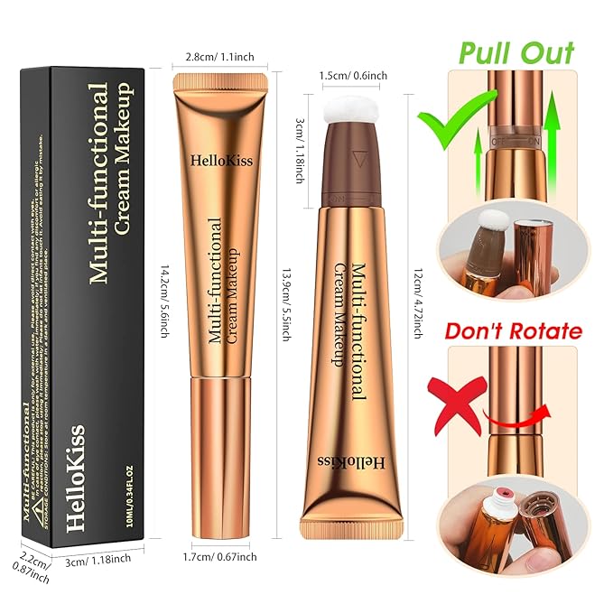 Liquid Contour Beauty Wand, Cream Liquid Contour Stick Matte Bronzer Stick with Cushion Applicator, Lightweight Blendable, Long Lasting Silky Liquid Face Shaping & Contouring Stick | 0# Contour Light brown-Velvo Beauty