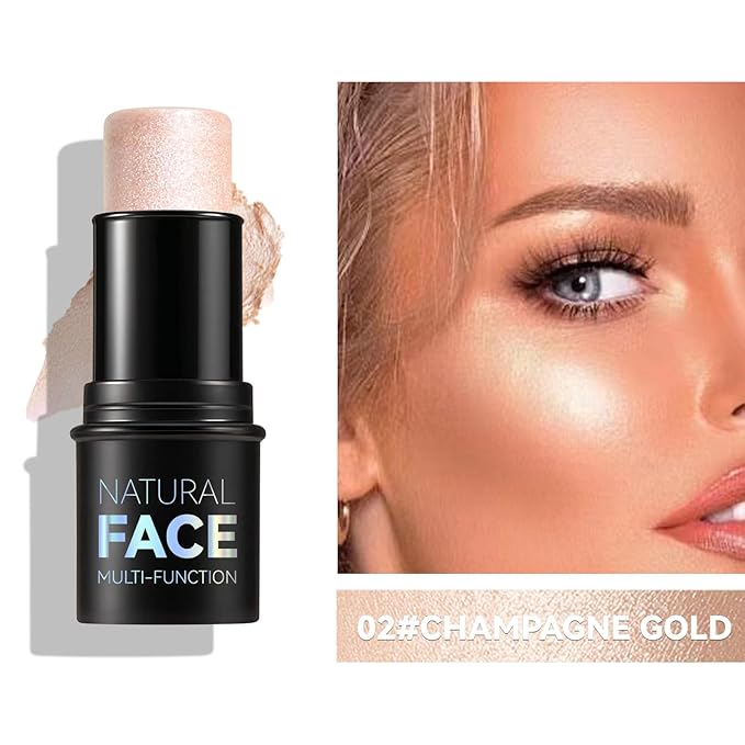 3pcs Face Contour Stick Makeup Set, Highlighter Stick Blush Stick Cream Contour Kit with Brush, Contouring Stick for Fair Skin, Concealer Makeup Stick Gift for Beginner Women Teen Girls-Velvo Beauty