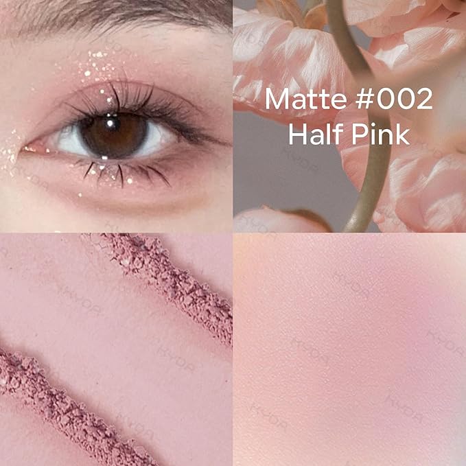 KYDA Multiuse Blendable Eyeshadow & Blush Makeup, Ultra-fine Lightweight Powder, Daily Matte Warm Tone Eyes Makeup, Half Pink Lavender-Velvo Beauty