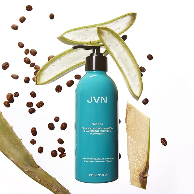JVN Embody Volumizing Shampoo, Clean, Volume-Boosting Shampoo for All Hair Types, Clarifying, Adds Fullness and Restores Shine, Sulfate-Free, 10 Fluid Ounces-Velvo Beauty