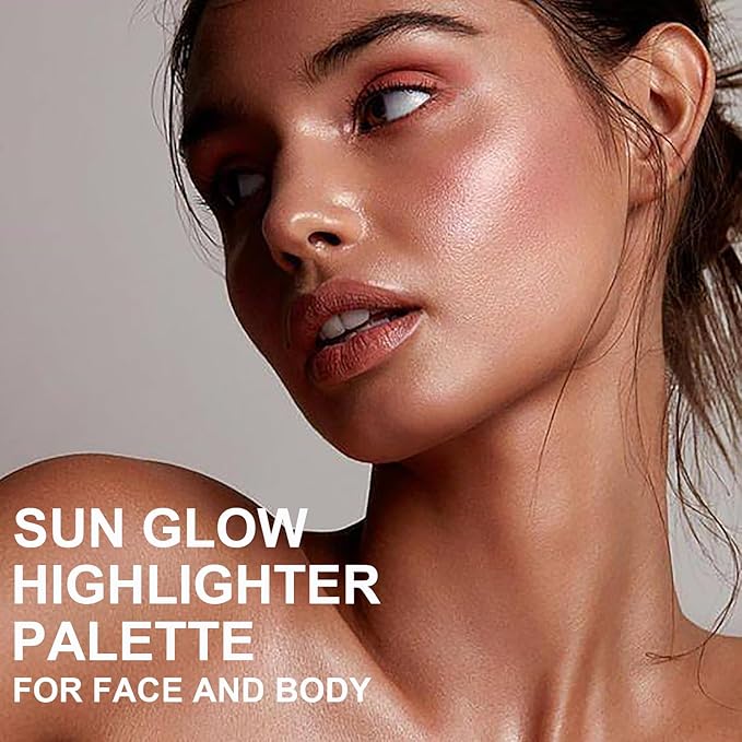 Face Highlighter Palette with Mirror, 8 Colors Glitter Eyeshadow Palette, Diamond Shimmer Glow Contour Palette for Face Highlighters & Luminizers, Long Lasting, Makeup Brush Include-Velvo Beauty