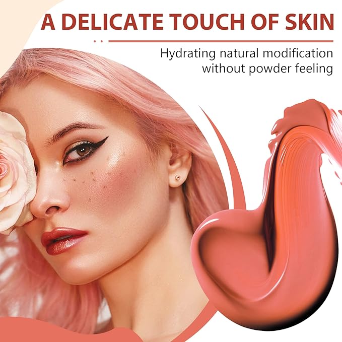 Blush Beauty Wand, Matte Face Blush with Cushion Applicator, Natural Silky Smooth Creamy Liquid Blush Wand, Lightweight Blendable Blush Stick for Cheek, Cruelty-free (Soft Rose)-Velvo Beauty