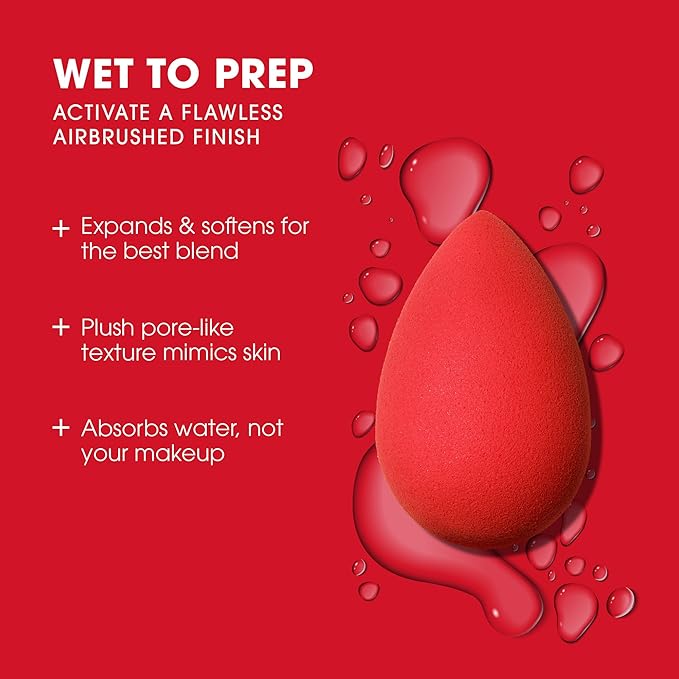 Beautyblender® | Ruby Beauty Blender Makeup Sponge, Super-Soft Foam Easily Blends Foundations, Powders & Creams, Made in USA, Reusable, Washable, Streak Free Application, Vegan, Cruelty Free-Velvo Beauty