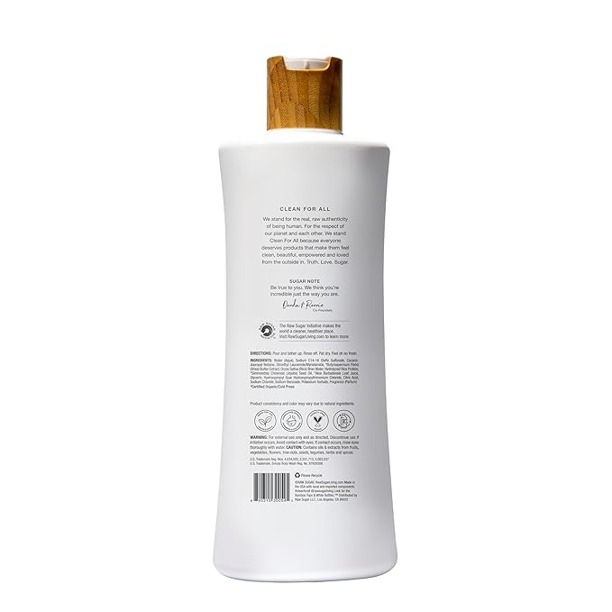 RAW SUGAR Simply Body Wash - shea + Rice Flower, Moisturizing & Soothing Bath & Shower Gel, Sulfate-Free, Paraben-Free & Vegan (25 Fl Oz, Pack of 1)-Velvo Beauty