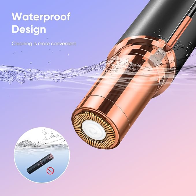 Facial Hair Remover for Women, Device, Remover Women Face, Finishing Touch Upper Lips, Chin & Cheeks, USB Rechargeable with LED LightIncluded Two Replacement Heads (Black)-Velvo Beauty